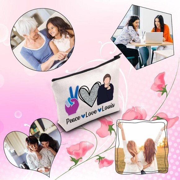 Music Fans Gift Peace Love Louis Gift For Women Zipper Pouch Makeup Bag Peace Lo - Picture 5 of 6